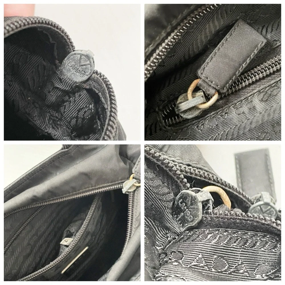 Prada 1999 black Tessuto nylon metro small tote bag vintage rare - Picture 9 of 11